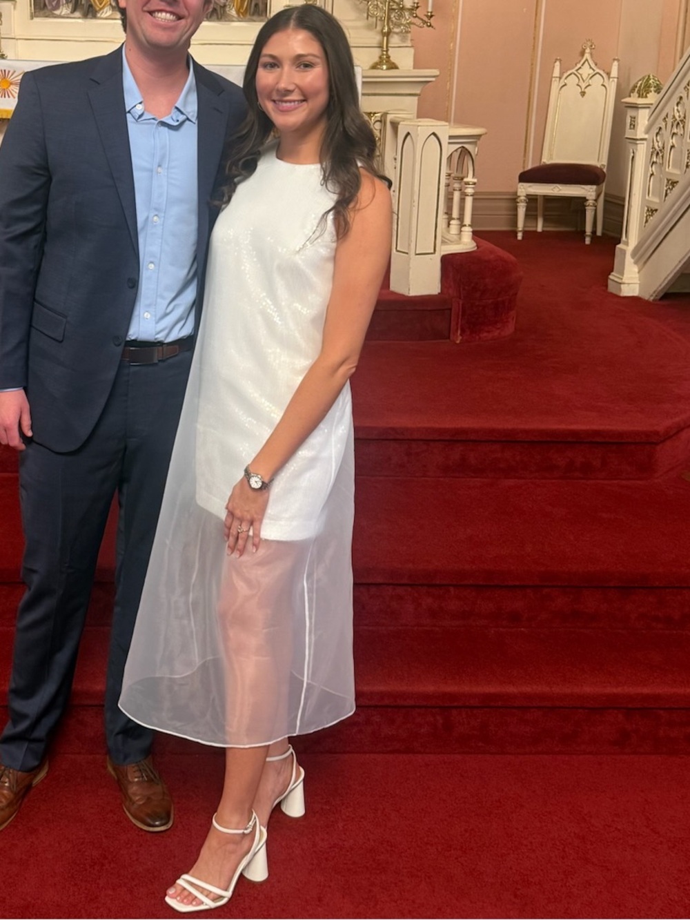 White Sheer Overlay Sleeveless Sequin Cocktail Dress